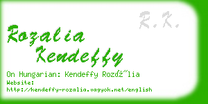 rozalia kendeffy business card